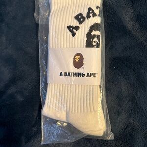 A Bathing Ape (Bape) white socks